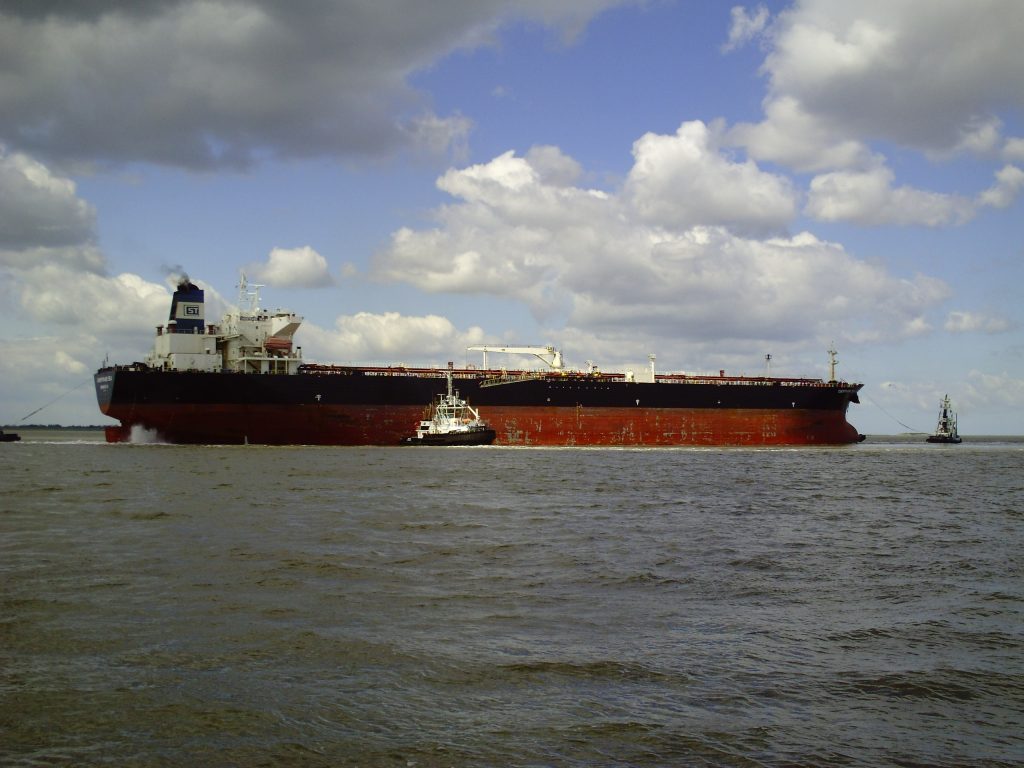 Petroleum product tanker at sea
